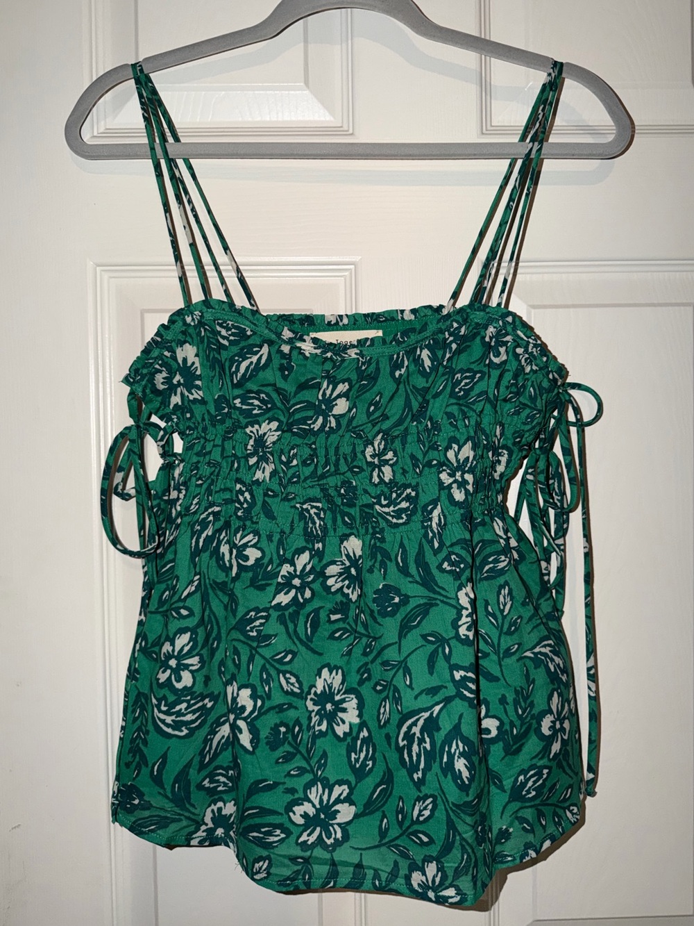 By‎ Together Green Floral Smocked Camisole with Side Ties